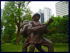 Fireworkers memorial in the park that goes in the middle of Zhujiang New Town.